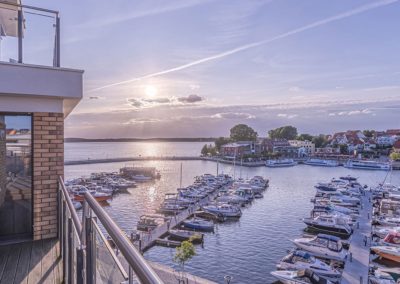 Ausblick von der Hafenresidenz in Waren Müritz auf die Müritz